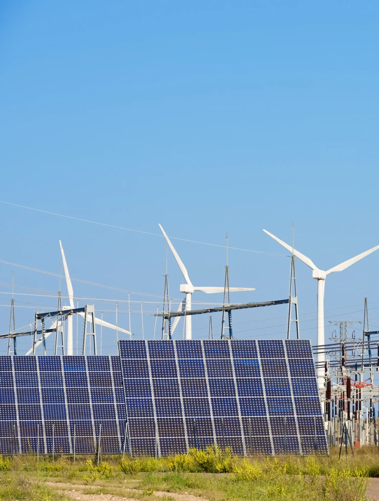 windmills and solar panels